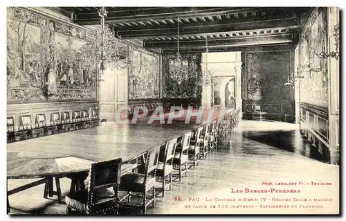 Cartes postales Pau Le Chateau d Henri IV Grande Salle a manger et table de 100 couverts Tapisserie de Flandres