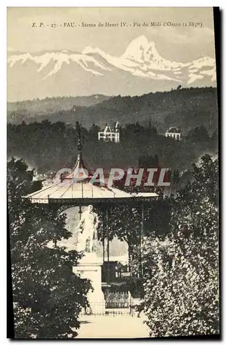 Cartes postales Pau Statue de Henri IV Pic du Midi