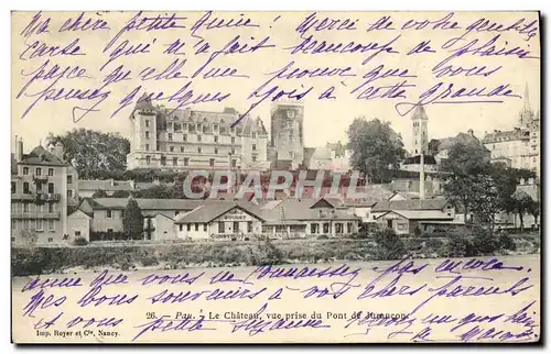 Cartes postales Pau Le Chateau Vue Prise du Pont de Jurancon