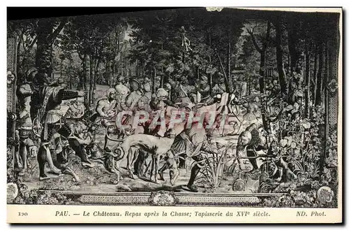 Cartes postales Pau Chateau Repas apres la Chasse Tapisserie du 16eme