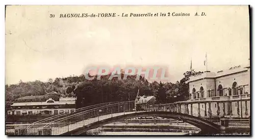 Cartes postales Bagnoles De L Orne La Passerelle et les 2 Casinos