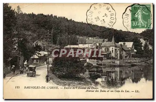 Ansichtskarte AK Bagnoles De L Orne Entree de L Avenue du Dante Avenue des bains et un coin du lac