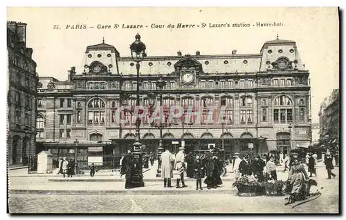 Cartes postales Paris Gare Lazare Cour du Havre