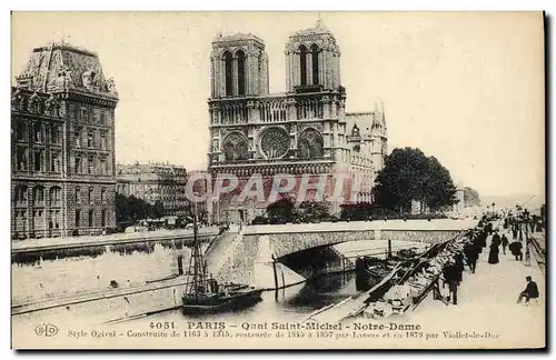 Ansichtskarte AK Paris Quai Saint Michel Notre Dame Bouquinistes