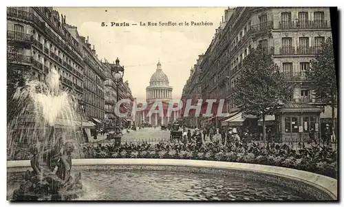 Cartes postales Paris La Rue Soufflot et le Pantheon