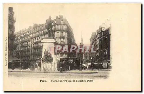 Cartes postales Paris Place Maubert Statue d Etienne Dolet