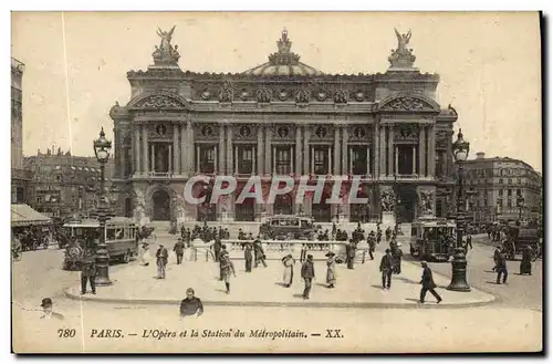 Ansichtskarte AK Paris L Opera et la Station du Metropolitain Metro