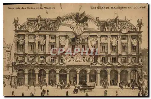 Cartes postales Paris Les Grands Magasins Du Louvre Souvenir des fetes de la Victoire Militaria