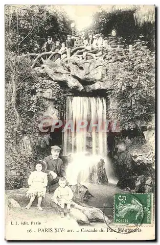 Cartes postales Paris Cascade du Parc Montsouris Enfants