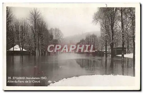 Cartes postales Paris Allee du Parc de St Cloud Inondations 1910