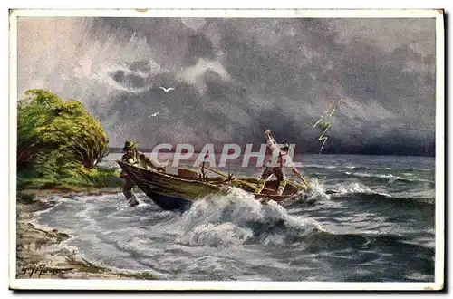 Cartes postales Pecheur en mer