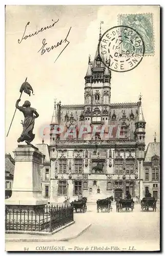 Cartes postales Compiegne Place de L Hotel de Ville