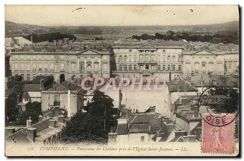 Cartes postales Compiegne Panorama du Chateau prise de L Eglise Saint Jacques