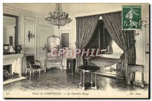 Ansichtskarte AK Compiegne Palais La Chambre Rouge