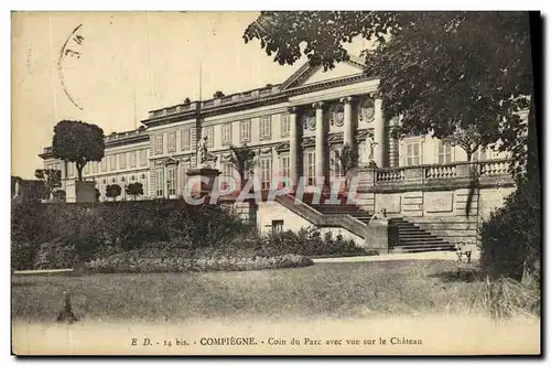 Cartes postales Compiegne Coin du Parc avec vue sur le Chateau