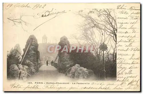 Cartes postales Paris Buttes Chaumont La Passerelle