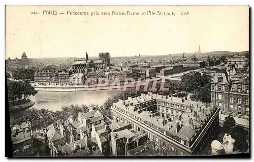 Cartes postales Paris Panorama pris vers Notre Dame et l lle St Louis