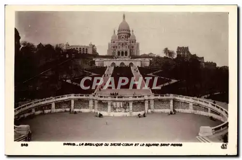 Ansichtskarte AK Paris La Basilique Du Sacre Coeur Et Le Square Saint Pierre