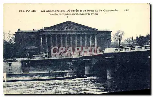 Ansichtskarte AK Paris La Chambre des Deputes et le Pont de la Concorde