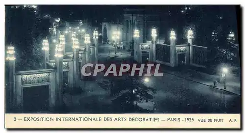 Cartes postales Paris Exposition Internationale Des Arts Decoratifs 1925 Vue de nuit