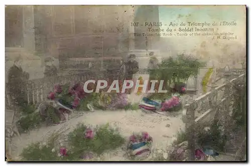 Cartes postales Paris Arc de Triomphe de L Etoile Tombe du soldat inconnu