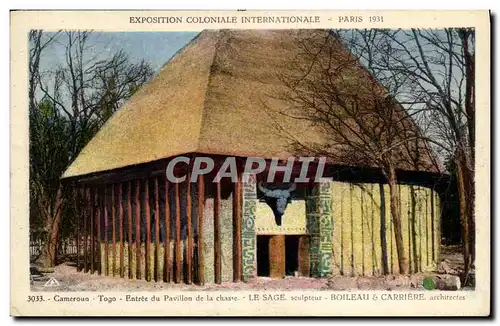 Cartes postales Paris Exposition Coloniale Internationale 1931 Cameroun Togo Entree du pavillon de la chasse