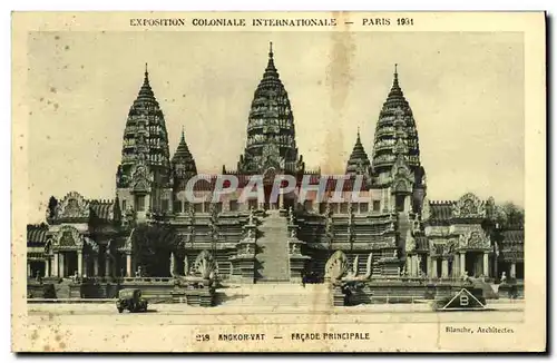 Ansichtskarte AK Paris Exposition Coloniale Internationale 1931 Angkor Vat Facade principale