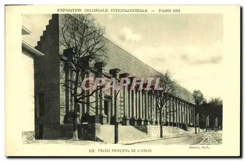 Cartes postales Paris Exposition Coloniale Internationale 1931 Palais principal de l Italie