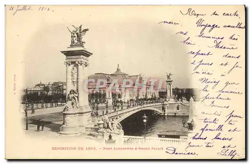 Cartes postales Paris Exposition Pont Alexandre et Grand Palais