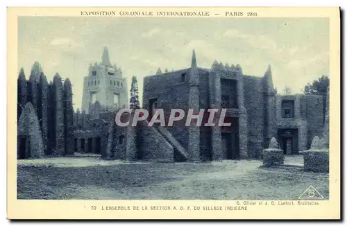 Ansichtskarte AK Paris Exposition Coloniale Internationale 1931 L ensemble de la section AOF du village indigene