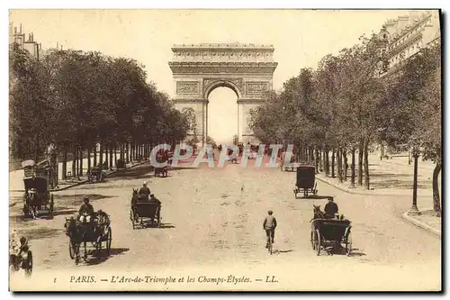 Cartes postales Paris L Arc de Triomphe et les Champs Elysees