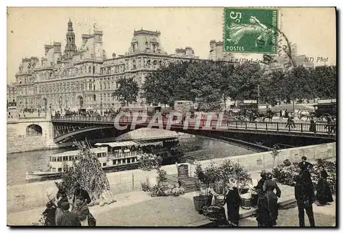 Ansichtskarte AK Paris Hotel de ville Marche aux fleurs