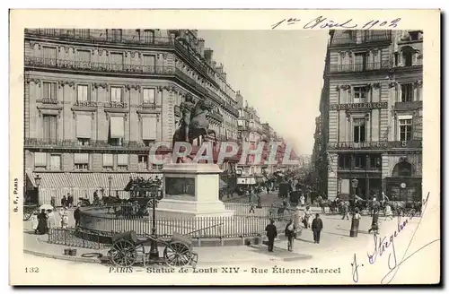 Ansichtskarte AK Paris Statue de Louis XIV Rue Etienne Marcel