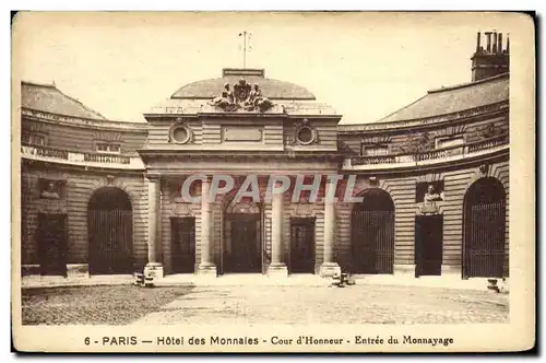 Cartes postales Paris Hotel des monnaies Cour d Honneur Entree du Monnayage