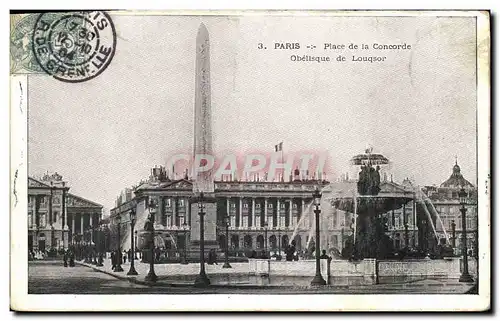 Cartes postales Paris Place de la Concorde Obelisque de Louqsor