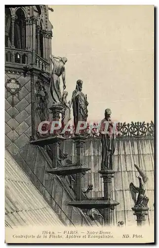 Ansichtskarte AK Paris Notre Dame Chimeres Contreforts de la fleche Apotres et evangelistes