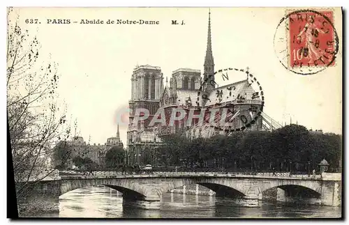 Ansichtskarte AK Paris Abside de Notre Dame