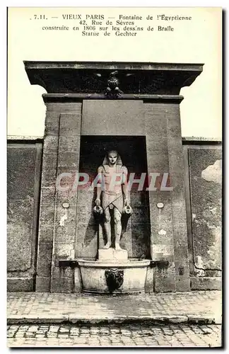 Ansichtskarte AK Paris Vieux Fontaine De l Egyptienne Rue De Sevres Bralle Statue de Gechter