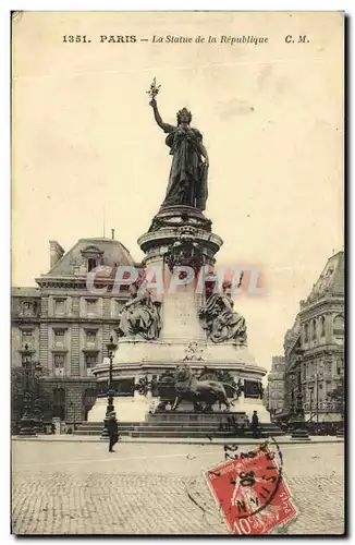 Ansichtskarte AK Paris La Statue de la Republique Lion