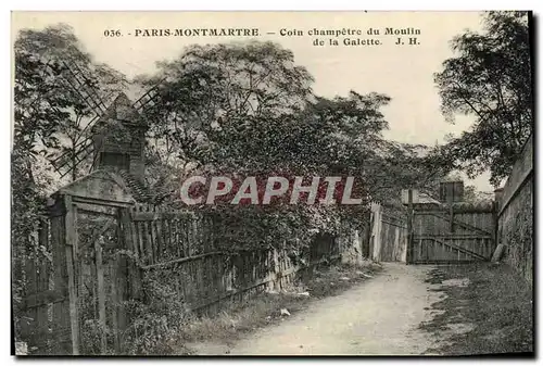 Cartes postales Paris Montmartre Coin Champetre du Moulin de la Galette