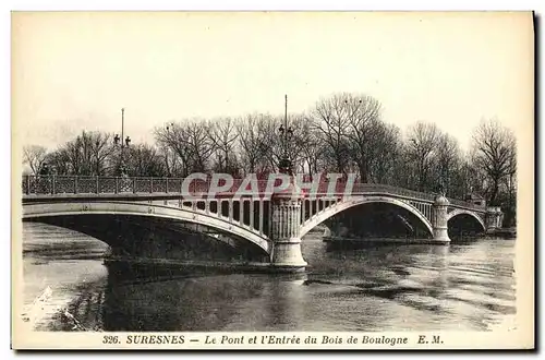 Ansichtskarte AK Suresnes Le Pont Et L Entree du Bois de Boulogne