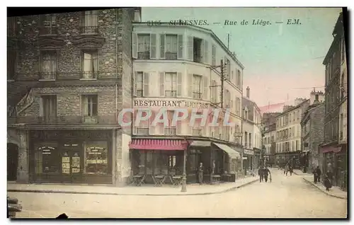 Cartes postales Suresnes Rue de liege Restaurant au petit Rose