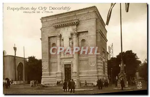 Cartes postales Exposition des Arts decoratifs Paris Pavillon De L italie