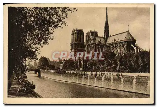 Ansichtskarte AK Paris En Flanant Notre Dame et Le square de l Archeveche