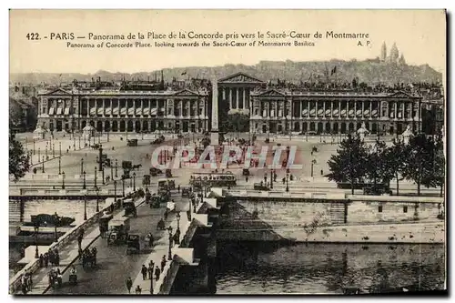 Cartes postales Paris Panorama de la Place Concorde Pris Vers Le Sacre Coeur de Montmartre