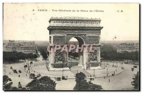 Cartes postales Paris Vue Generale de La Place de L Etoile