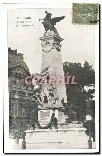 Cartes postales Paris Monument de Gambetta