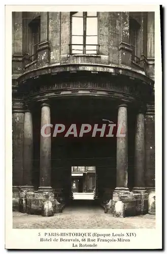 Cartes postales Paris Historique Hotel de Beauvais Rue Francois Miron La Rotonde