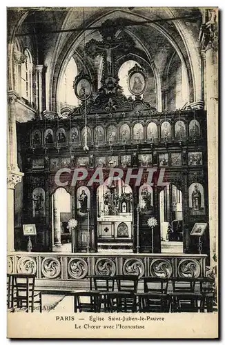 Cartes postales Paris Eglise Saint Julien Le Pauvre Le choeur avec l iconoclaste