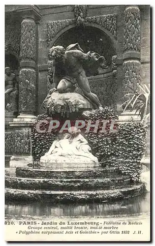 Ansichtskarte AK Paris Jardin du Luxembourg Fontaine de Medicis Groupe central moitie bronze moitie marbre Polyph